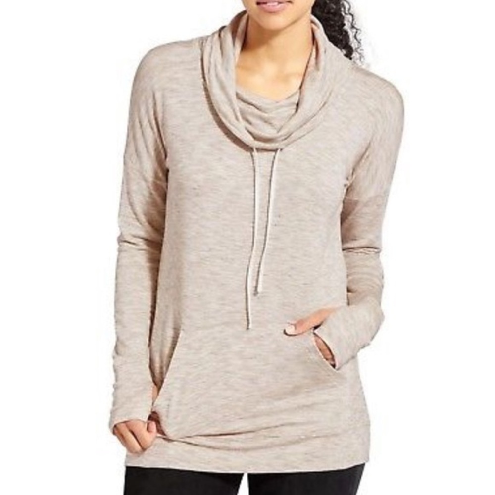 ATHLETA Studio Cowl Sweatshirt Light Tan